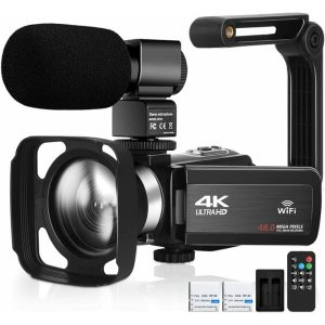 camcorder video camera ultra hd 4k 48mp camcorder wifi camera microphone remote