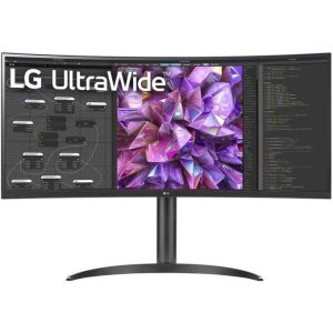 lg 34wq75c 34 inch 21:9 curved ultrawide qhd ips hdr10 monitor with usb type c,rj45,speaker