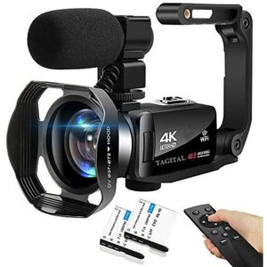 video camera camcorder 4k wifi 48mp vlogging camera for youtube with microphone