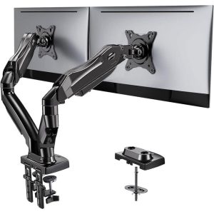 huanuo dual monitor stand 13 to 32 inch swivel vesa bracket with c clamp