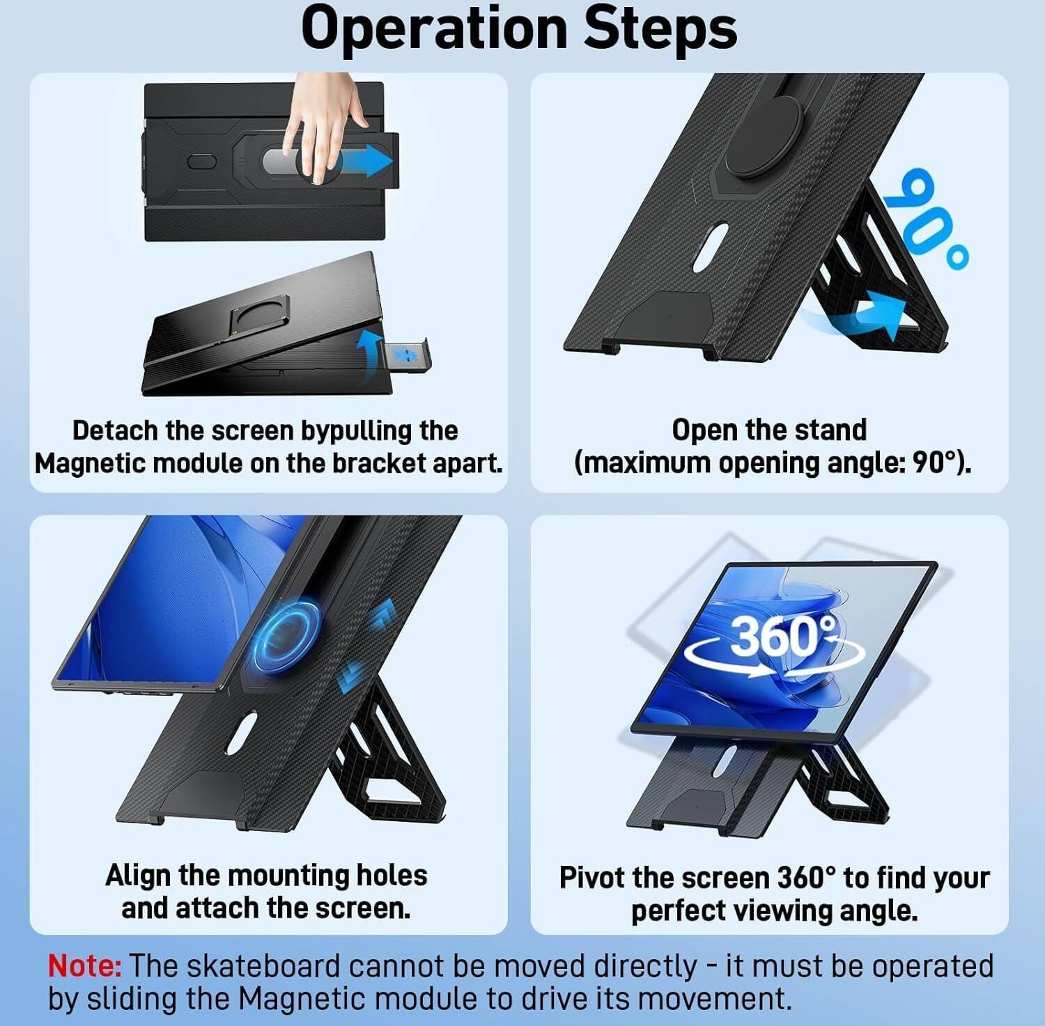 N2 V2com Laptop Screen Extender Monitor Portable - 16.1'' Fhd 1200p Portable Screen 360° Rotating - Image 2