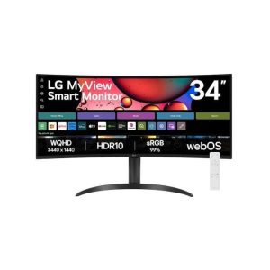 lg 34sr65qc b 34 inch myview smart monitor curved wqhd screen 100hz with webos